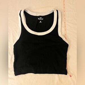 Hollister Black and White Tank Top Medium Short